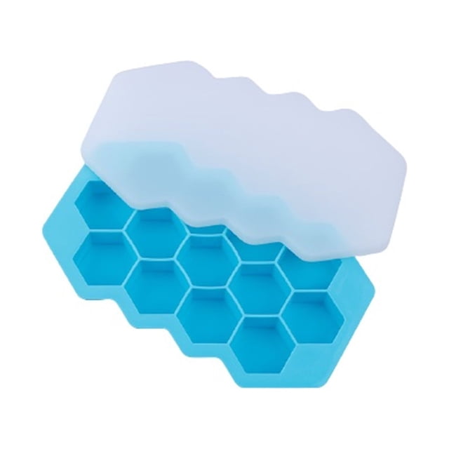Fiudx Artículos en oferta con ofertas flash Bandeja de hielo con forma de panal de 13 agujeros para alimentos con tapa Caja de hielo casera Complemento alimenticio
