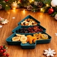 thumbnail image 6 of StSilkitty Christmas Tree Shaped Platter Divided Serving Tray,Food Reusable Snack Tray,Cookies,Chips,Food Platter for Holiday Party Decorations,Green, 6 of 9