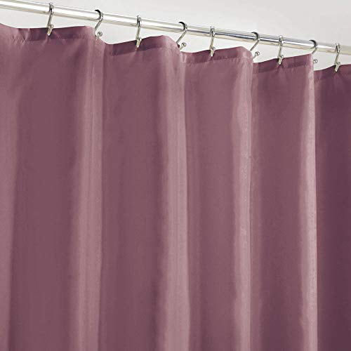 Plum Purple 72 x 84" mDesign LONG Water Repellent Fabric Shower Curtain/Liner 