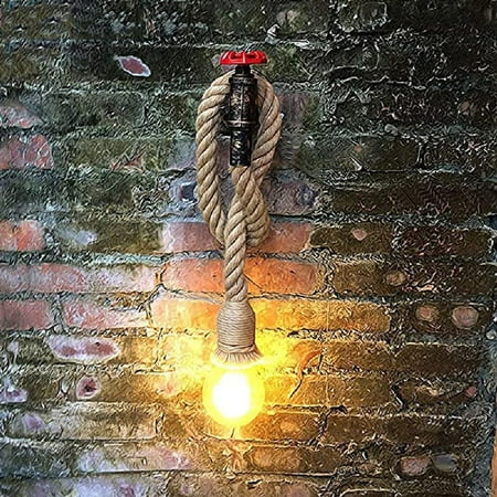

Tangnade Kitchen Utensils and Decorations Creative Wall Lamp Adjustable Retro Industrial Iron Pipe Large Rope Wall Lamp