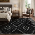 thumbnail image 2 of KoshiMe 6'x9' Area Rugs for Living Room, Machine Washable Rugs Non-Slip, Low Pile Soft Print Pattern Western Rug for Bedroom, Dining Room, Office, Black, 2 of 9