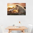 thumbnail image 4 of AIOE Christian Canvas Wall Art Lion of Judah Pictures Wall Decor Lion and Lamb Painting Artwork Christ Religious Home Decoration for Church Living Room Office Frame: 12x8in, 4 of 7