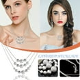 thumbnail image 2 of Collar Multicapa Collar de Plata Colgante de Moda en Capas Mujeres Doble Chica Accesorio, 2 of 8