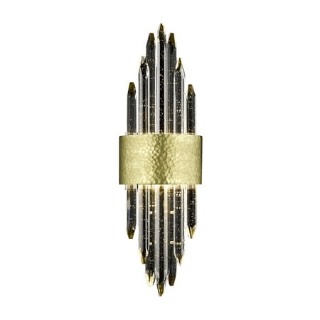 

Wall Sconces 1 Light Fixtures With Hammered Brushed Brass Finish Integrated Bulb Type 7 10 Watts