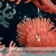 thumbnail image 3 of Coral Waterproof Shower Curtain Set with Hooks - Printed Bathroom Curtains - Decorative Bathroom Shower Curtains, 3 of 5