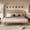 Natural + Bamboo + Queen, variant on Queen Bamboo Platform Bed with Vertical Slat Slanted Headboard, Solid Bamboo-made Bed Frame with Support Slats,Queen Bed Frame for Bedroom, Guest Rooms, Dorms,Natural