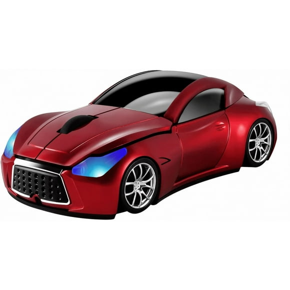 Hongkaii Car Wireless Mouse 2.4GHz Cool Sports Car Shape Wireless Mouse Optical Cordless Mouse with USB Receiver for PC Laptop 1600DPI 3 Buttons Red DZ#422-5525