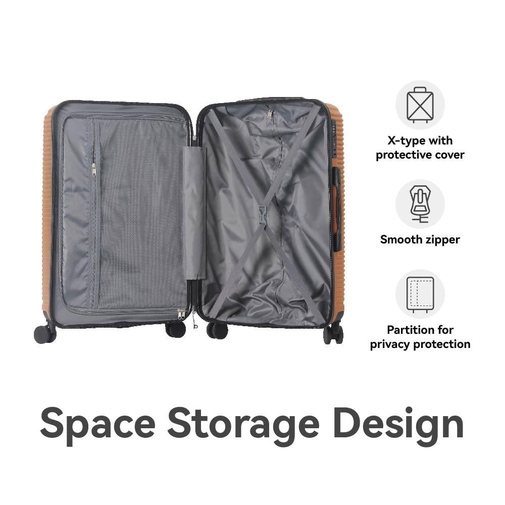 3-Piece Hardshell Luggage Set with TSA Lock, Lightweight ABS Spinner Suitcases (20/24/28in)
