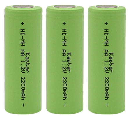 Kastar 3-Pack Ni-MH Battery 1.2V 2200mAh Replacement for Remington DA-307 Microscreen Electric Shaver AA Ni-MH Flat Top Industrial Rechargeable Cell AA Ni-CD Flat Top Industrial Rechargeable Cell