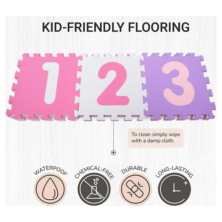 Tadpoles Soft EVA Foam ABC Floor Mat for Toddlers & Kids, Large