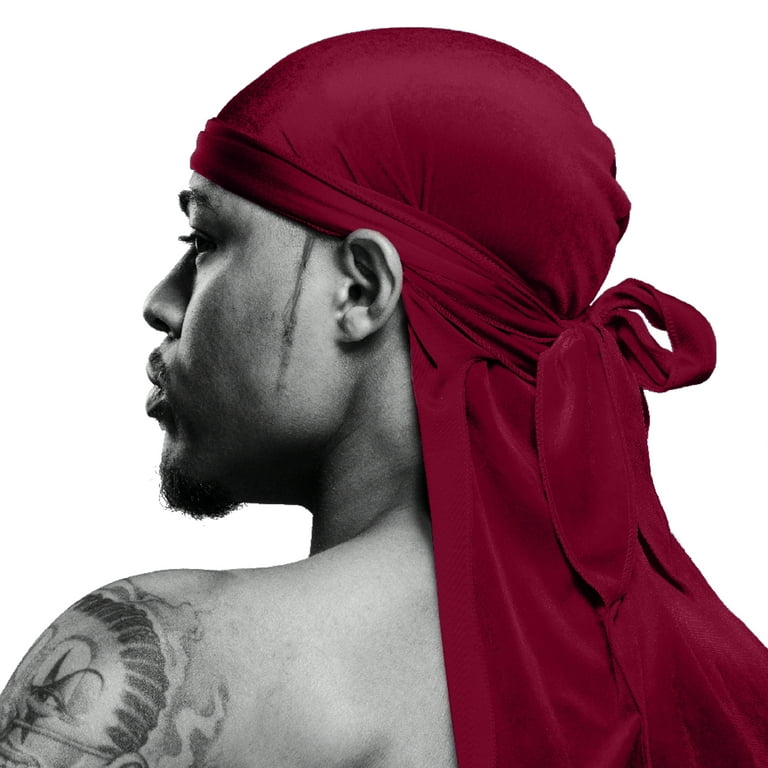 KISS COLORS & CARE Power Wave Velvet Durag, Burgundy 