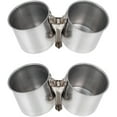 thumbnail image 3 of OATIPHO Back to School Bird Feeding Bowl Bird Water Feeder Silver 2Pcs 13X5.5cm, 3 of 8
