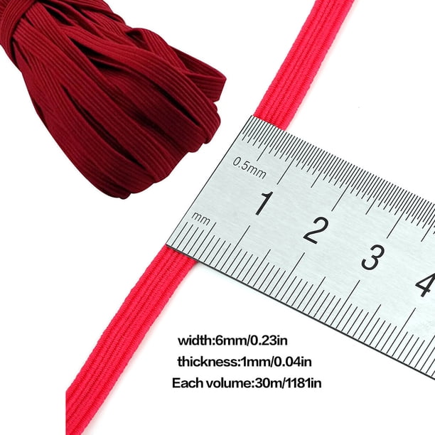 Banda elástica de 6mm 30 metros, ropa, pantalones, costura, reparación, banda elástica de poliéster de Color sólido DIY Advancent HA5092-07