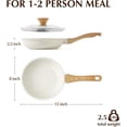 thumbnail image 2 of LOVEVERNonstick Ceramic Frying Pan with Lid 8/ 9. 5/ 11/ 12. 5 Inch Omelet Pan Skillet  PFAS/ PTFE/ PFOA Free Healthy Non- toxic Chef‘ s Pan Induction Compatible Egg Pan with Heat Resista, 2 of 6