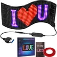thumbnail image 2 of LED Scrolling Sign 5V 2A Bluetooth USB Control Scrolling Advertising Sign Flexible Car Sign Board Display with 7 Colors Portable Shop Window Message Sign Programmable LED Display, 2 of 10