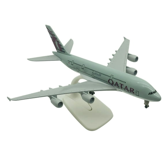 Retro Model Toy 1:400 Scale Qatar A380 Plane Model Elegant Decoration for Enthusiasts