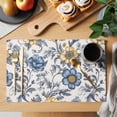 thumbnail image 2 of Vintage Flower Placemats Set of 12, Abstract Floral Non-Slip Place Mats Washable Table Mats for Kitchen Dining Table Decorations Indoor/Outdoor, 2 of 9