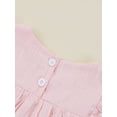 thumbnail image 6 of Seyurigaoka 2Pcs Infant Baby Girls Summer Outfits, Solid Color Round Neck Short Sleeve Lace Tops + Elastic Waist Shorts Set, 6 of 8