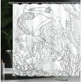 thumbnail image 4 of Ambesonne Mermaid Shower Curtain, Surreal Little Mermaid, 69"Wx84"L, White Grey, 4 of 5