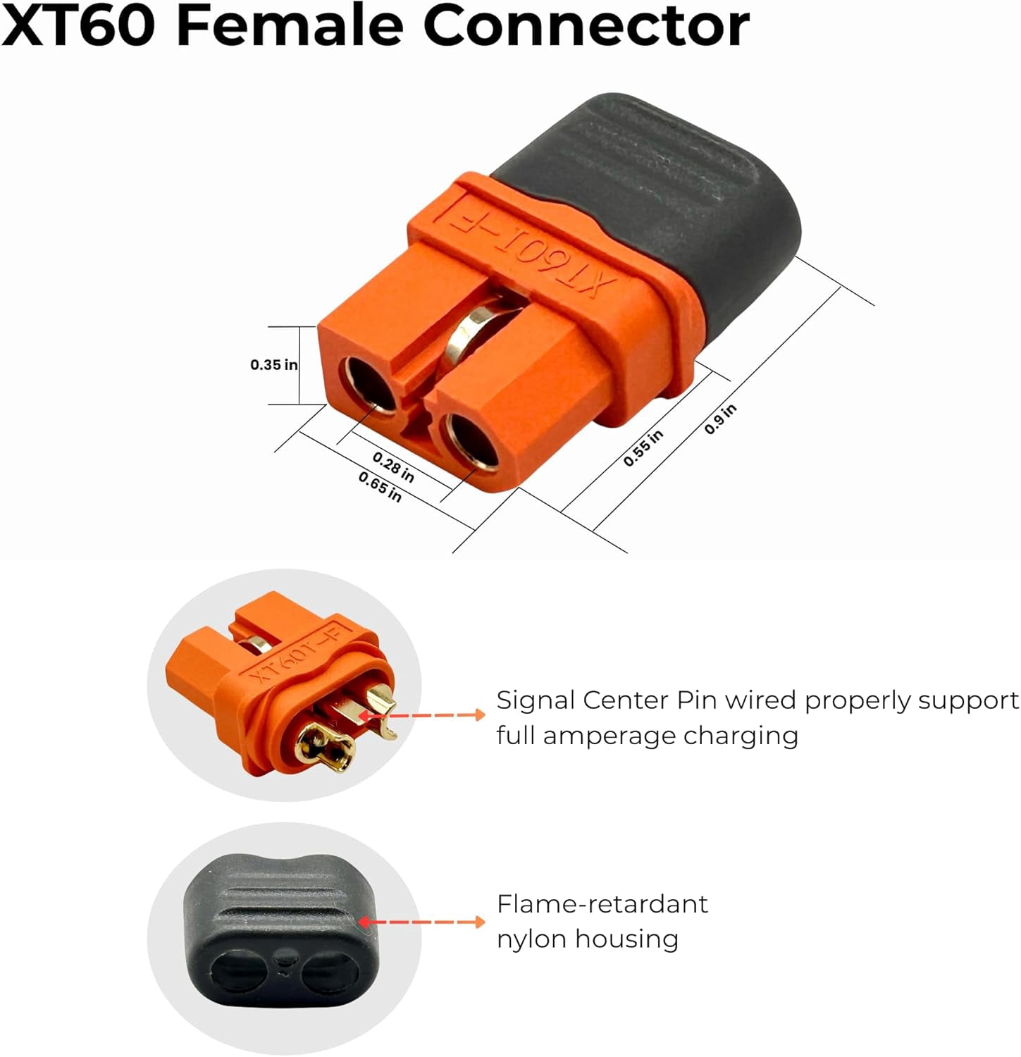 XT60i Solar Cable 10AWG 30FT, Solar to XT60i Connector Extension Cable Silicone Wire for Solar Generator Power Station