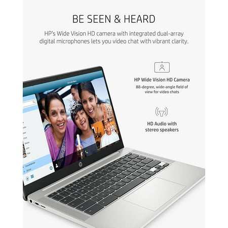 HP - 14" Micro-Edge Chromebook - AMD 3015Ce - 4GB Memory - 32GB eMMC