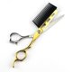 thumbnail image 4 of Tijeras de peluquería profesionales de 15 cm (6 pulgadas) JP440c, color dorado, con peine y mango ergonómico., 4 of 5