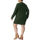 thumbnail image 3 of Vestido de suéter de mujer plus size Agnes Orinda, de manga larga, tejido, pullover, vestido corto 3X color verde ejército, 3 of 7