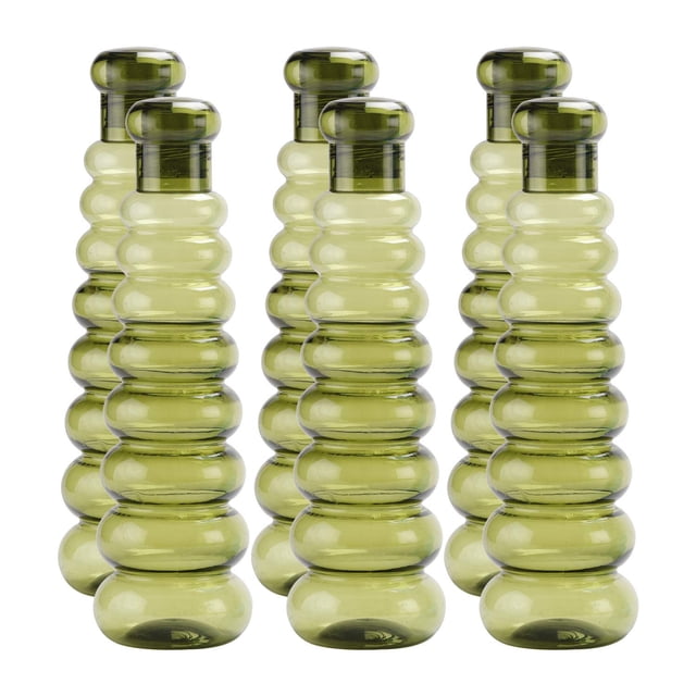 Oliveware Bouteille d'Eau en Plastique Premium, 1L, Ensemble de 6, Vert