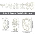 thumbnail image 2 of 1 Box 8 Styles 16Pcs Hollow Animal Pendants Stainless Steel Frame Unicorn Lion Charms Open Bezel Dragonfly Pendants for Beginners DIY Necklace Bracelet, 2 of 6