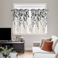 thumbnail image 4 of Blue Grey Eucalyptus Kitchen Curtains Window Panels, Farmhouse Weeping Leaves on Linen Insulated Window Treatment Curtain, Grommet Curtains for Bedroom/Living Room/Bathroom, 2 Piece 42"Wx45"L, 4 of 8