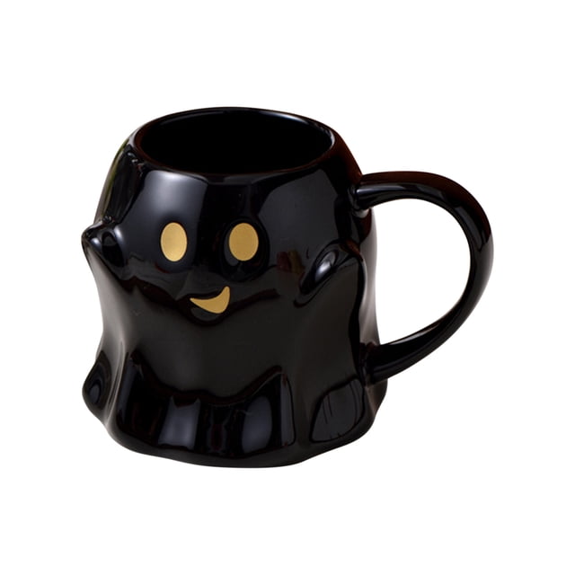 Halloween Ghost Coffee Mug 14 oz Ceramic Beverage Cup for Adults Kids Women with Ghost Face Design