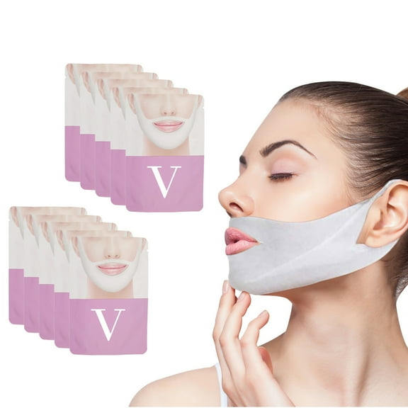 Revolutionize Your Skincare Routine with V Slimming Firming Face Mask: The Ultimate Solution for Reducing Double Chin, Achieving V-Line Lifting, and Rejuvenating Your Skin's Youthful Glow (10-Pack)