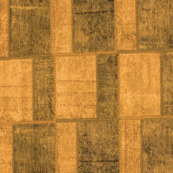 Ahgly Company Indoor Square Patchwork Orange Transitional Area Rugs, 6' Square