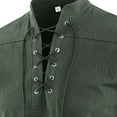 thumbnail image 5 of Men's Lace-up Medieval Shirt Short Sleeve Solid Viking Steampunk Retro Renaissance Gothic Costume Hippie Yoga Tops, 5 of 7