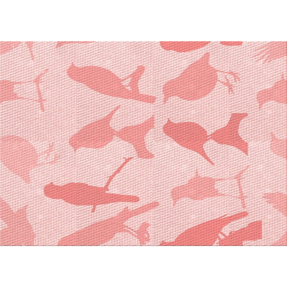 Ahgly Company Machine Washable Indoor Rectangle Transitional Pastel Red Pink Area Rugs, 5' x 8'