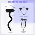 thumbnail image 5 of 3Pcs Black Cat Dress Up Set, Cat Party Accessories Kit with Cat Ear Hairband, Black Tail, and Silver Bell Choker for Carnival, Stage Performance, 5 of 5