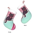 thumbnail image 3 of Salouo Cats On Broomstick Print Christmas Stockings,Large Xmas Stocking Set of 1 Holiday and Farmhouse Stocking for Christmas Holiday Party Decoration(17.7*11 Inch), 3 of 7