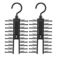 thumbnail image 2 of Plastic Tie Rack, Space Saving Tie Storage Hanger 2PCS Black 20 Ties Capacity  For Wardrobe Closet, 2 of 8