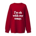 thumbnail image 4 of Jinhomg Womens 2026 Fashion Sweatshirt Cute Letter Print Pullover Oversized Comfy Long Sleeve Drop Shoulder Tops Casual Daily Wear Red XL, 4 of 6