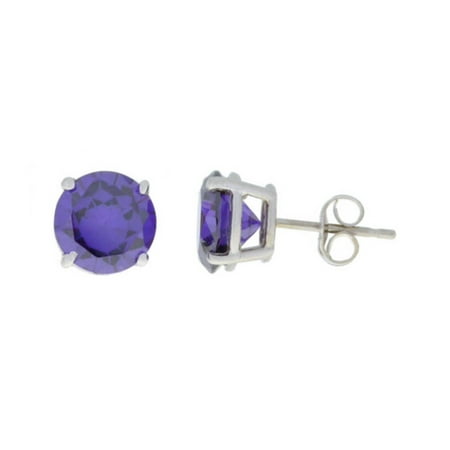 Iparis Sterling Silver 8 Mm Round Lab Created Alexandrite Stud Sterling Silver 8 Mm Round Lab Created Alexandrite Stud Earrings