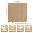 thumbnail image 6 of 6-ft Folding Room Divider with Diamond Design, 4-Panel No Assembly Required, Freestanding,Natural, 6 of 7