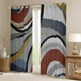 thumbnail image 2 of Feelyou Adult Abstract Geometric Blackout Curtains Set of 2 (52x84 Each), Mid Century Minimalism Window Curtains, Grey Red Yellow Curtains and Drapes, Black Out Curtains Decor, 2 of 6