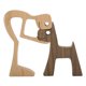 thumbnail image 2 of Perro hombres mujeres escultura arte estatua tallada moderna mano tallada perro decoración colección librería tienda ventana Decoración de 18x15x1.2CM A Sunnimix Estatua de resina de lobo, 2 of 8