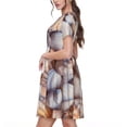 thumbnail image 2 of Daiia Robes pour Femmes à Imprimé de Coquillages 2025 Robes Tendance à Manches Courtes Robes Décontractées Amples et Fluides Maxi Robes de Soleil, 2 of 6