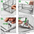 thumbnail image 4 of Trampa humana para ratas, trampa para roedores de ardillas listadas que funciona para animales pequeños en interiores y exteriores, ratones, ratones, hámsteres, jaula viva, captura y liberación, 4 of 5