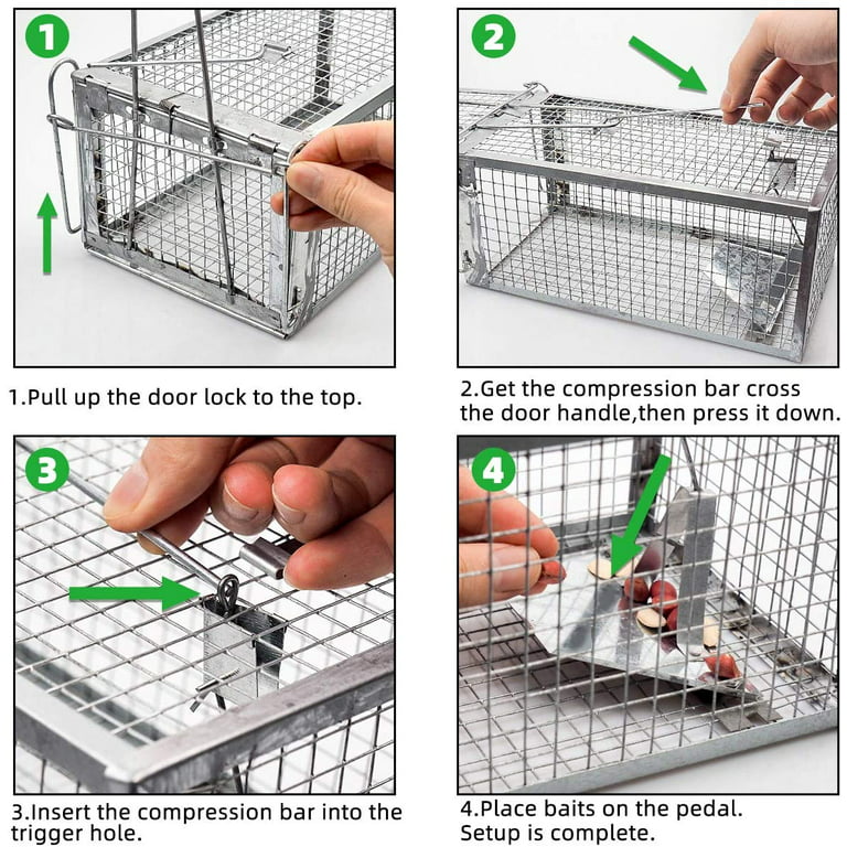 Humane Rat Trap, iMounTEK Rodent Trap for Indoor and Outdoor Small Animal  Catch and Release Live Cage with Detachable L Shaped Rod