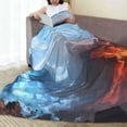 thumbnail image 6 of Sikiie Red And Blue Fire Mountains Ultra-Soft Micro flannel Blanket Luxury All Seasons Warm Blanket for Bedding Sofa and Travel (4 sizes)-60"x50", 6 of 7