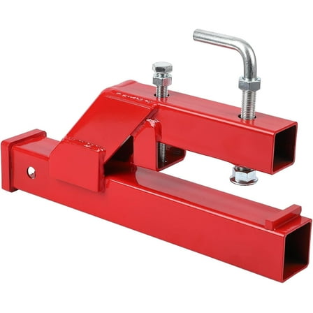 Riedhoff Clamp On Trailer Hitch, 2" Ball Mount Receiver for Tractor Bucket & Forklift, Red
