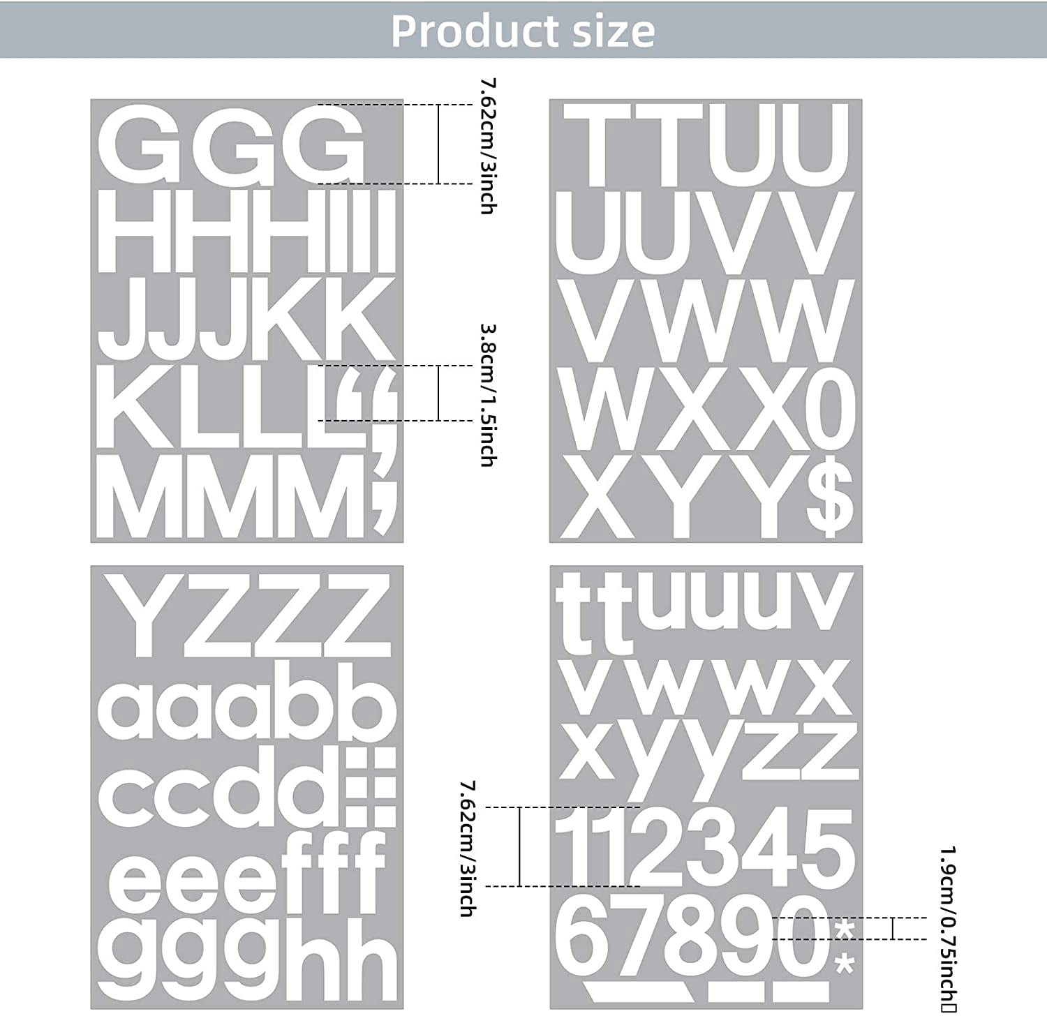 QTH 202 Pieces Self-Adhesive Vinyl Letters Numbers Kit, Mailbox Numbers Sticker for Mailbox, Signs, Window, Door, Cars, Trucks, Home, Business, Address Number (White,3 Inch)