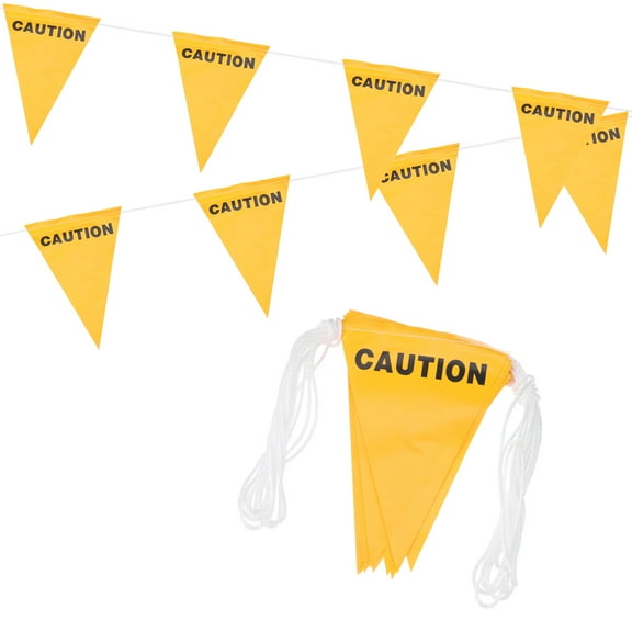 Uxcell 37ft Pennant Banner Flags, Caution Warning Flagging Banner Safety Flag Barrier Signs, 15 Flags Yellow